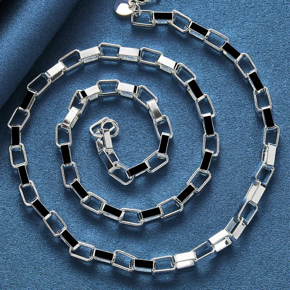 Stunning 20 Inch Box Chain 5mm Wide Stamped as .925 Solid Sterling Silver!